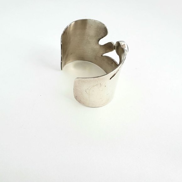 Carol Felley 1995 Sterling Onyx Cuff Bracelet - Picture 3 of 9